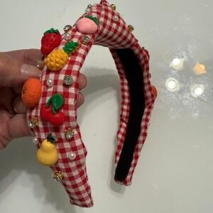 Poppyland‎ Gingham Fruit Headband – Retro Picnic Coquette Statement Piece